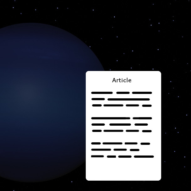 Image of an article against neptune backgroound