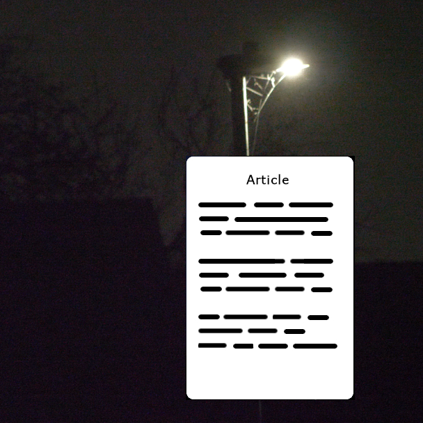 Image of an article against an early morning streetlight