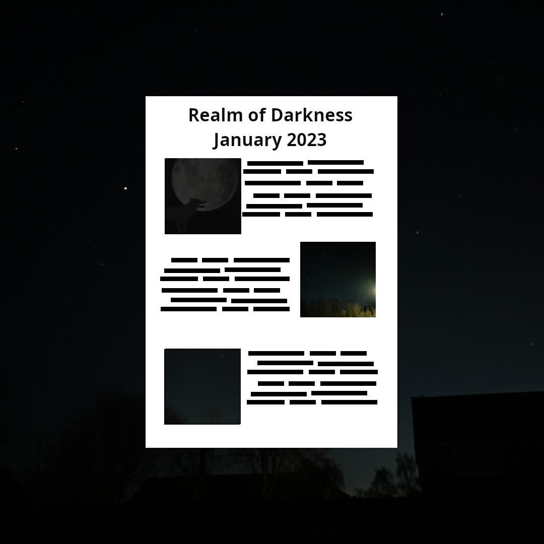Image of January 2023 Realm of Darkness article against a night sky