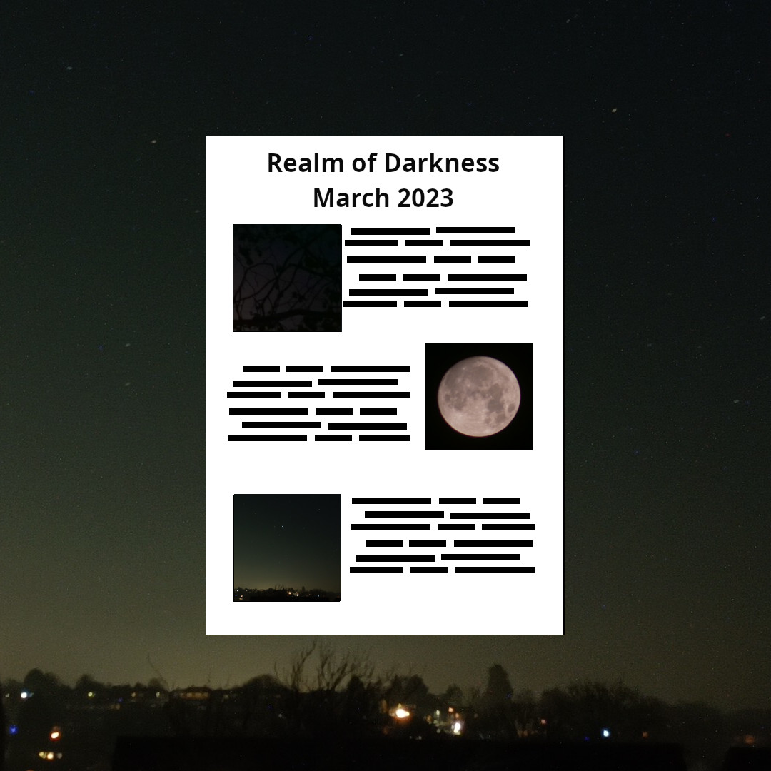 Image of March 2023 Realm of Darkness article against a night sky