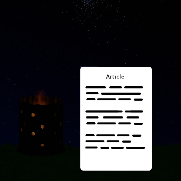Image of an article against bonfire bin