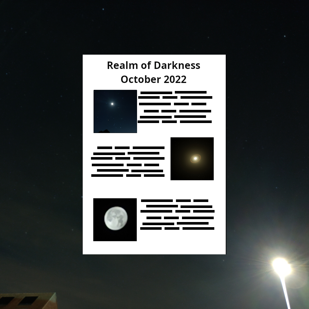 Image of October 2022 Realm of Darkness article against a night time street
